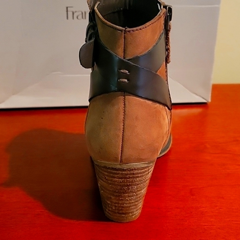 Franco Sarto Dotty Womens Western Ankle Boots Zip Up Faux Suede Brown sz 9.5 - Picture 9 of 11